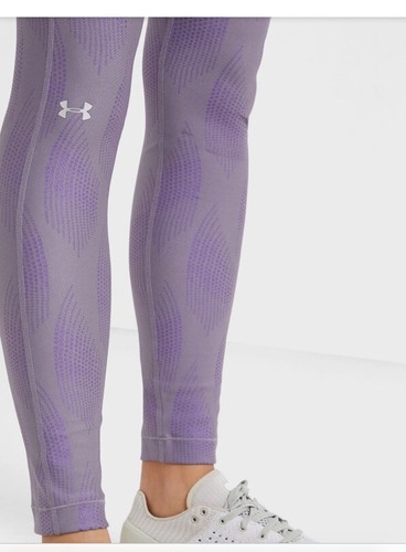 New Women’s Under Armour HeatGear Armour Leggings Purple Size L 1344491-033 - Picture 10 of 10