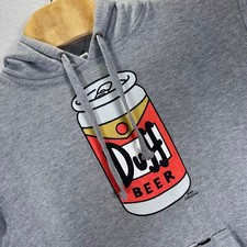 The Simpsons Duff Beer Hoodie Graphic Pullover Sweatshirt Small