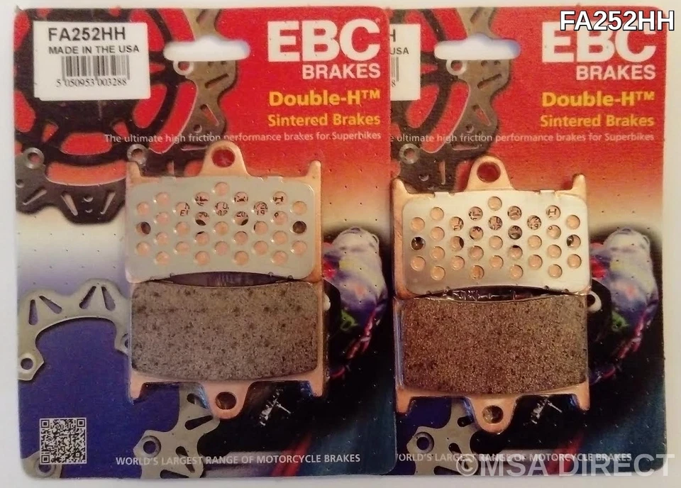 Pastillas de freno de disco delanteras sinterizadas EBC (2 juegos) se adaptan a Yamaha YZF R6 (1999 a 2004) Foto 2 de 4