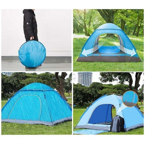 3-4 Man Automatic Instant Double Layer XXL Pop Up Camping Hiking Tent Waterproof - Picture 12 of 25