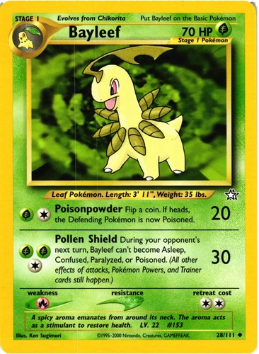 Bayleef NO. 153 Promo Neo Premium File 1 Pokemon Japanese Near