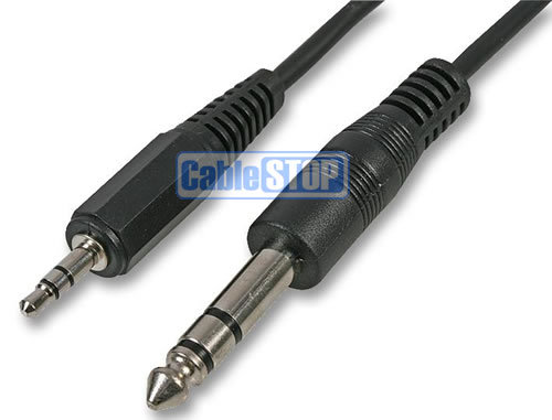 25 cm CORTO 3,5 mm ESTÉREO Mini Jack a mm 1/4" ESTÉREO Enchufe Audio Guitarra Cable | eBay