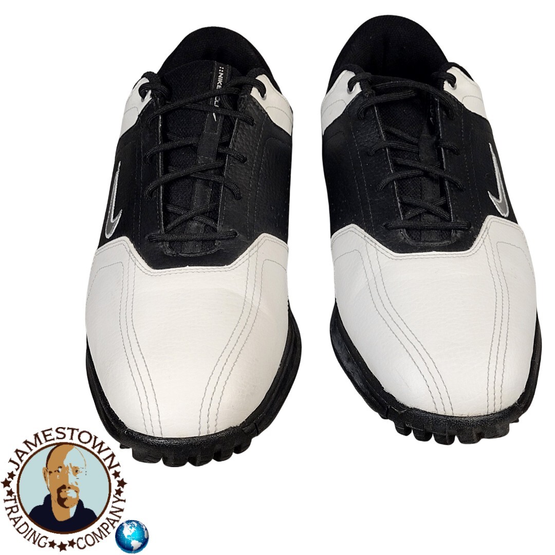 Nike 8.5 Heritage Golf Shoes Cleats 336040-101 Black White