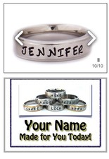Hand Stamped Personalized Name Ring Stainless Steel 6 mm