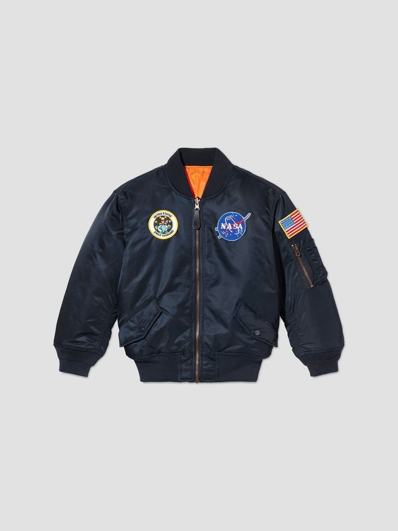 Alpha Industries Kids MA-1 Nasa Flight Jacket Replica Blue