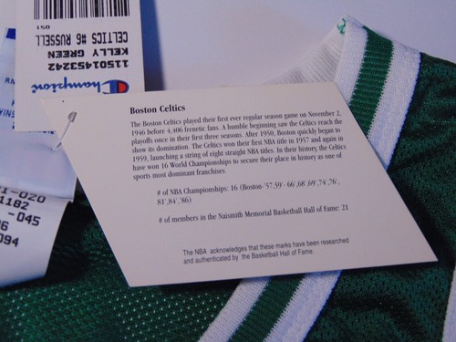 Nueva Camiseta De Colección 1996 Firmada por Bill Russell Campeón de los Boston Celtics Talla 44 Certificado de Autenticidad - Imagen 16 de 20