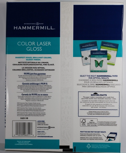 Photo Paper Color Laser Gloss Hammermill 8-1/2"x 11" White (40 Sheets) - 第 2/2 張圖片
