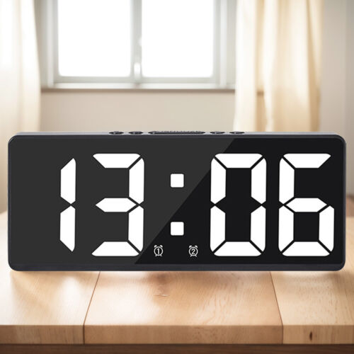 Digitaler Wecker 12/24-Stunden-Display LED-Digitaluhr elektrische Nachttischuhr - Bild 18 von 18