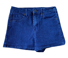 Forever 21 Denim Shorts Mid Rise Stretch Dark Wash Jeans Size 25