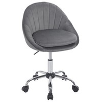 Woltu Homeoffice Stuhl, BüRostuhl, Schminkstuhl, Samt, Dunkelgrau, Bs167Dgr