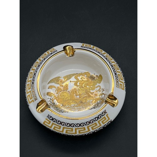 Greek Ashtray Handmade In Greece 24k Gold Gilded Vintage High Quality Porcelain - Picture 2 of 7