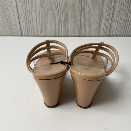 Stuart Weitzman Womens Deco 85 Wedge Sandals Size 5B Nude Patent Leather - Picture 4 of 10