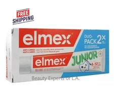 2 PACK - Elmex Toothpaste Junior 6-12 Age 75ml EXP 10/2026