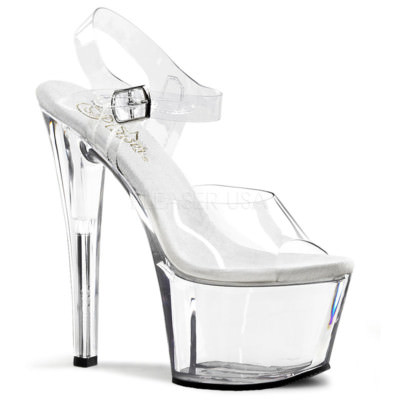 clear stripper heels