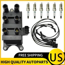 Ignition Coil & Spark plug + Wires For Ford F150 E150 Taurus Mazda Mercury FD498