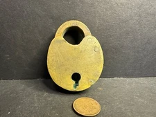 Vintage Brass Padlock, W.B. Ohannon, Brooklyn NY, June 25, 1878, No Key, Lot 10