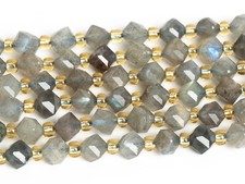 6MM Genuine Natural Gray Labradorite Beads Grade AA Faceted Cube Loose Beads