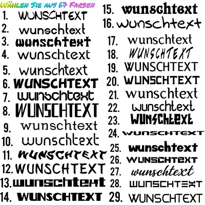 2x WUNSCHTEXT Aufkleber Deko Schriftzug Tuning Möbel Türen NEON bis 20cm