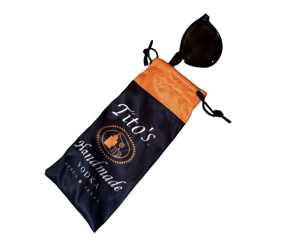 Tito's Handmade Vodka Orange And Black Promo Sunglasses And Cloth Case