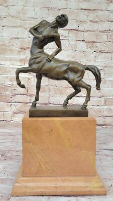Beeindruckende Vintage Solid Bronze Centaur Französisch Mit Marmor Basis Artwork