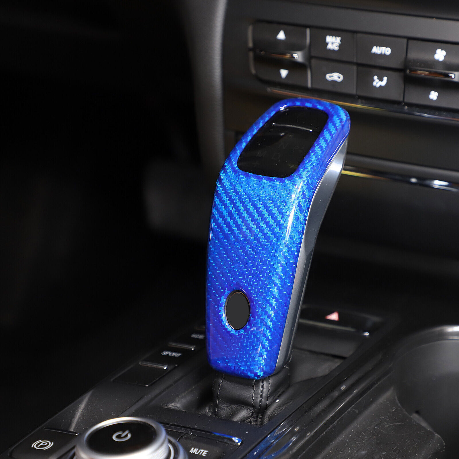 Blue Carbon Fiber Gear Shift Knob Trim For Maserati Ghibli/quattroporte 19-23