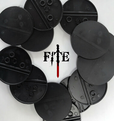 55mm Runde Kunststoffbasen für Infinity Warhammer 40k Black Base RPG *BRANDNEU*