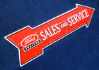 FORD TRACTOR SALES -*US MADE*- Embossed Metal Arrow Sign - Man Cave Garage Décor