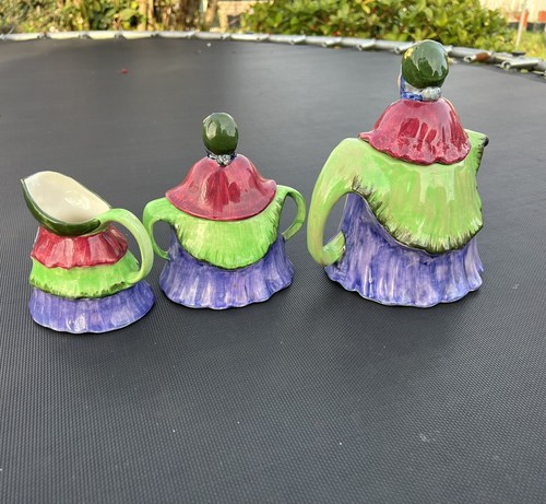 Vintage Made in England Old Mother Hubbard China Three Piece Tea Set (ref Z ) - Picture 2 of 19
