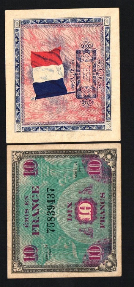 FRANCE 10 FRANCS 1944 WWII EURO ALLIED MILITARY PAYMENT WORLD WAR II MPC NOTE - Image 4 of 4