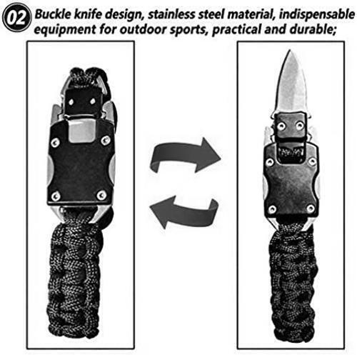 Nuevo Brazalete Cuchillo Táctico Paracord Negro Equipo de Supervivencia EDC 2024 - Imagen 4 de 13