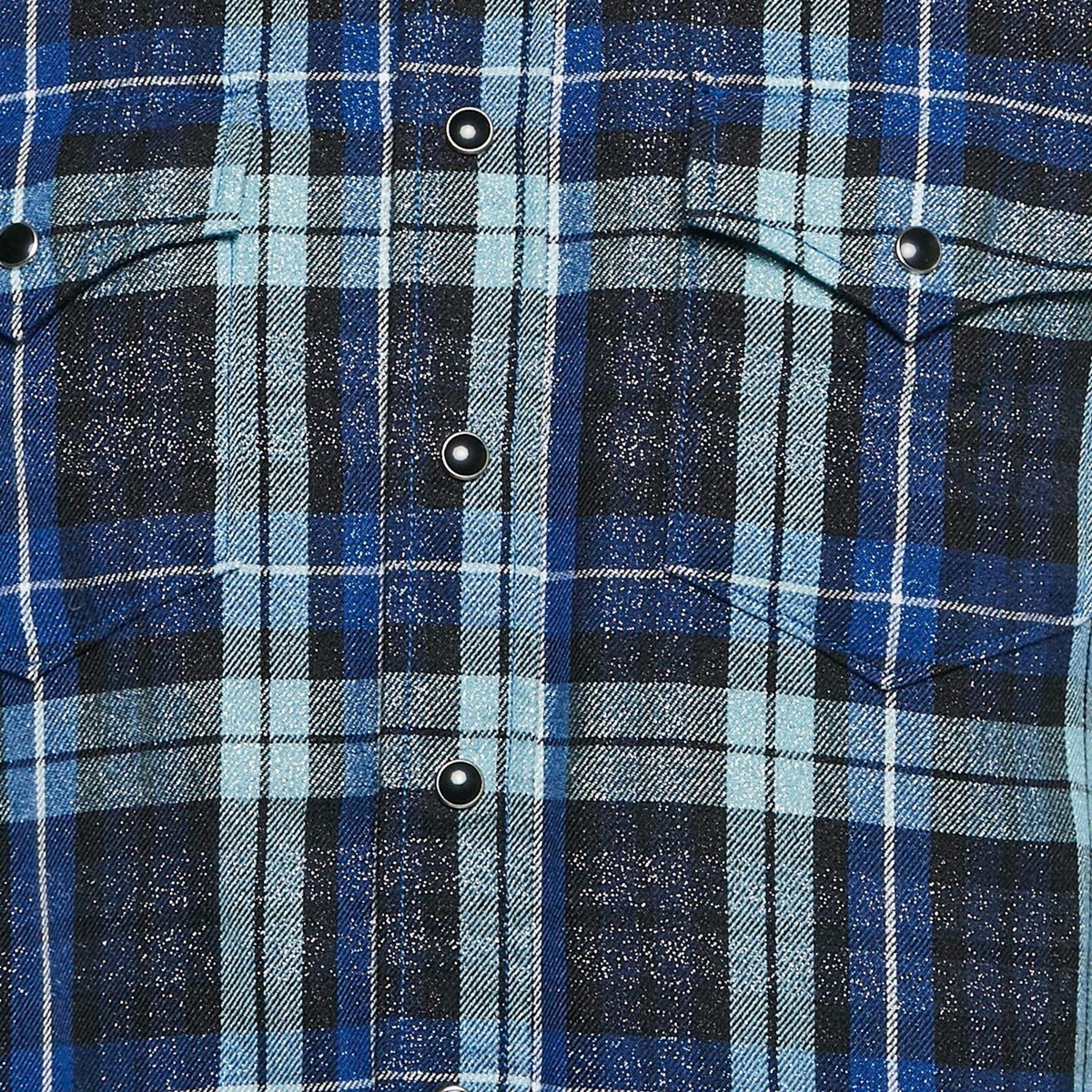 SAINT LAURENT YSL 589823 Western Long Sleeve Twill Flannel Shirt
