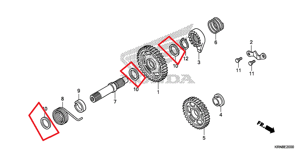 NEW OEM HONDA KICK STARTER SHAFT SPINDLE WASHER 16.8X24MM