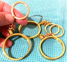 LOT OF (3) ~  (GOLD) 40MM BEZEL COIN HOLDERS (Gold Plated Steel)