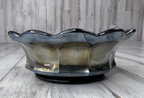 Vintage 6" Wide Fenton Carnival Glass Grapes Bowl Dish Ruffled Edge with tag - Picture 8 of 10