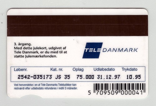 Phone Card CHRISTMAS 1995 Denmark Telephon Card NO Sip Telecom - Picture 2 of 2