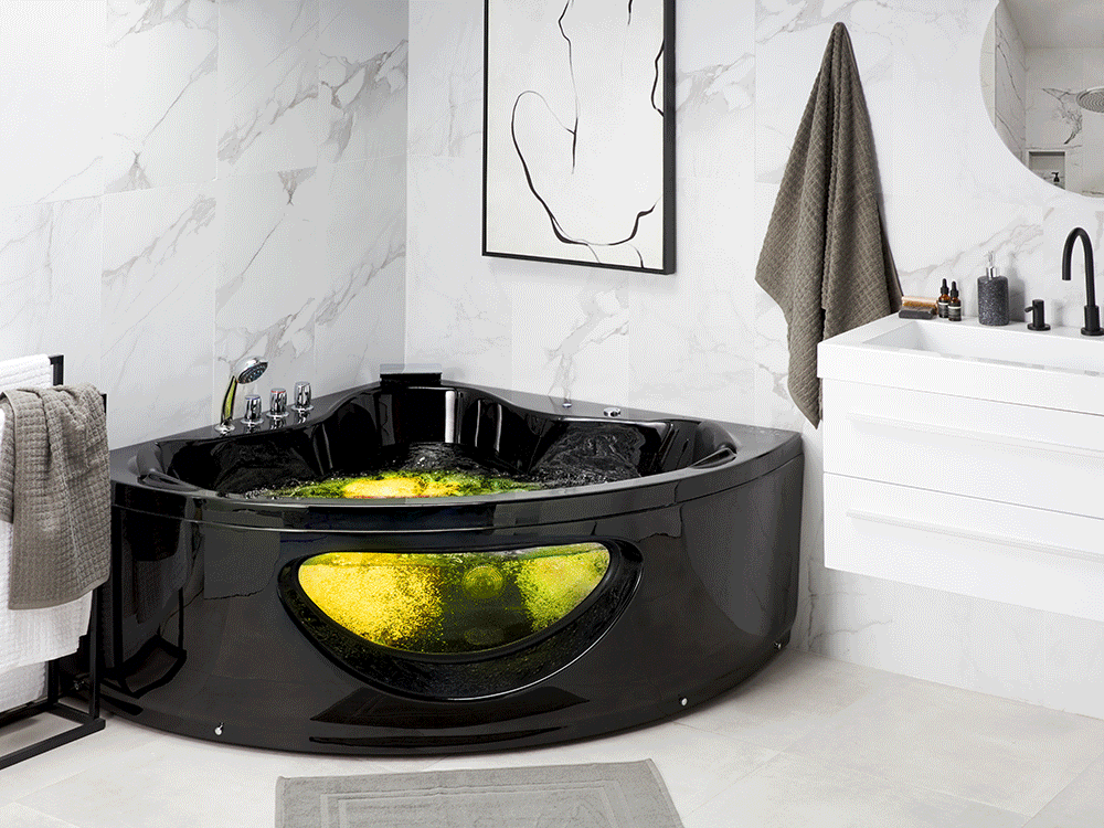 Luxe whirlpool Baignoire Avec Verre LED Installations Avant Baignore D'Angle Pas