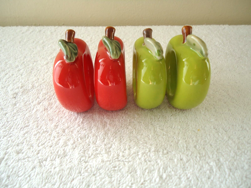 "Juego de 4 anillos de servilleta en forma de manzana de colección 2 rojos y 2 verdes ""Hermoso conjunto" - Imagen 9 de 12