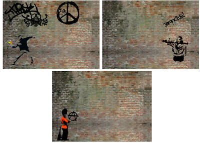 Parete Con Graffiti In Scala 1:18 Per Garage E Diorami - Decalcomania Walker Model Designs 3xA4 - Foto 2