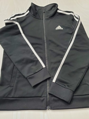 adidas Boys Size 10/12 M Black Iconic Tricot Jacket AP5411 New - Picture 2 of 10