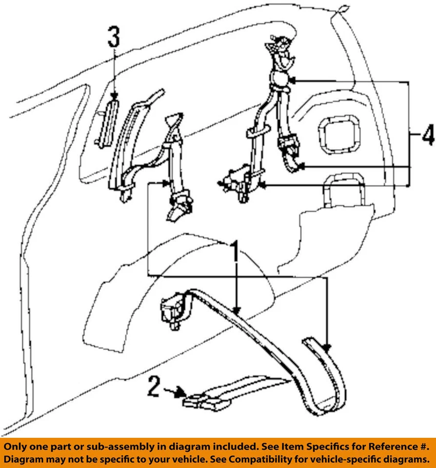 0GK36SJK NOS MOPAR OEM Hebilla de cinturón de seguridad trasero derecho para TOWN & COUNTRY GRAND CARAVAN Foto 2 de 3