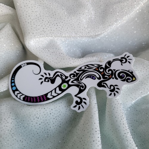 STKR077 BLACK & White LIZARD Color Splash Shaped Sticker Reptile Gecko Chameleon - Picture 5 of 7