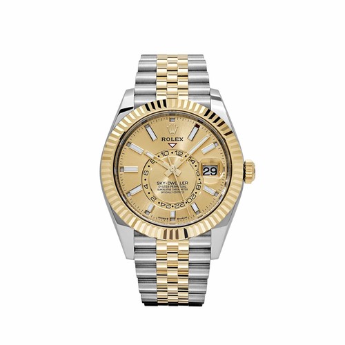 Rolex Sky-Dweller 336933 Stainless Steel Yellow Gold Jubilee Champagne Dial