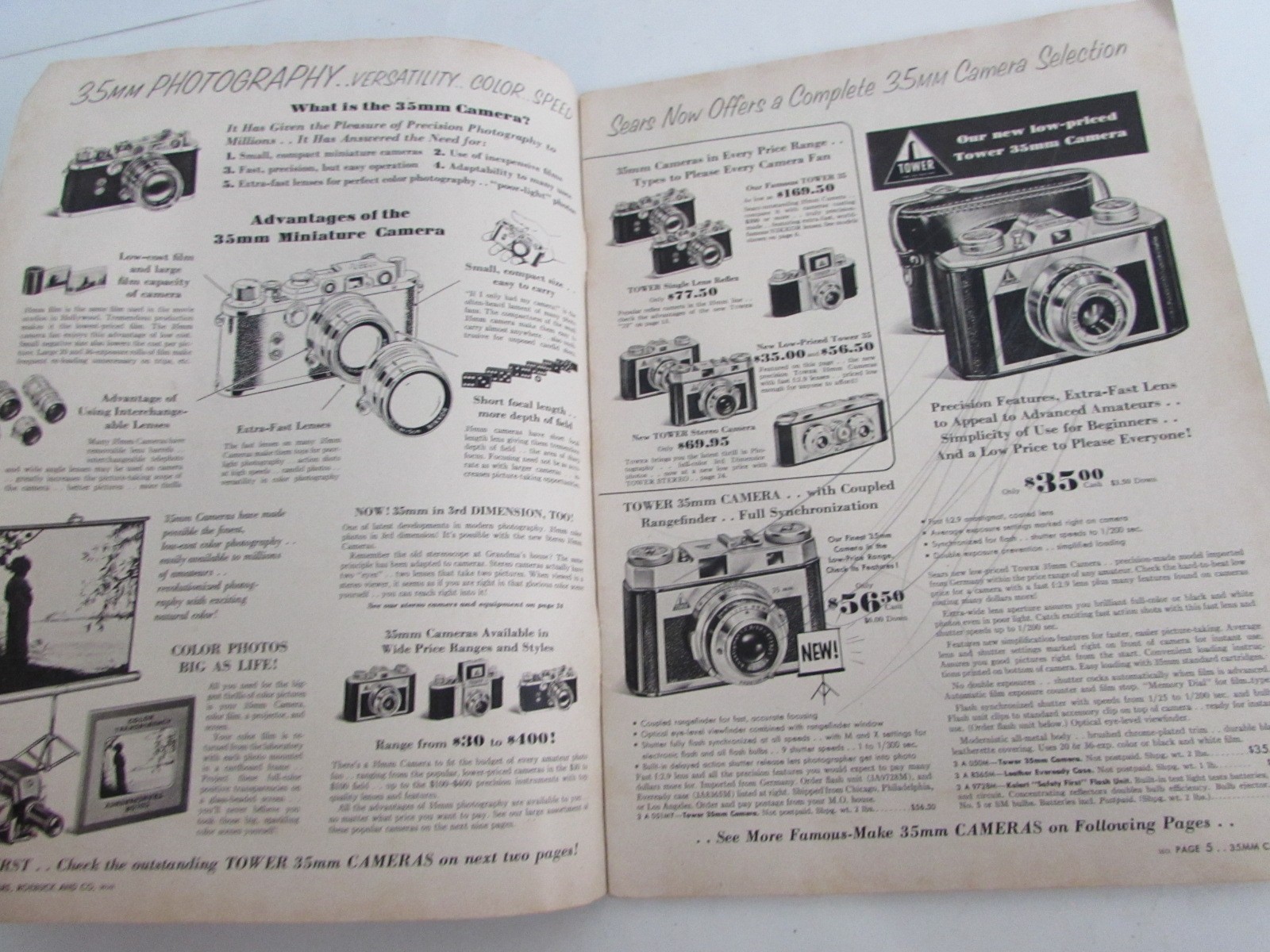 1955 Burke & James Photo Equipment Catalog Accessories & Sears Camera Catalog