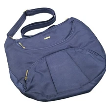 Travelon Crossbody Hobo Bag Anti-Theft Blue Handbag Purse Security Vacation 