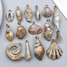 BULK 15Pcs Conch Shell Acrylic Charms DIY Jewelry Making Pendants