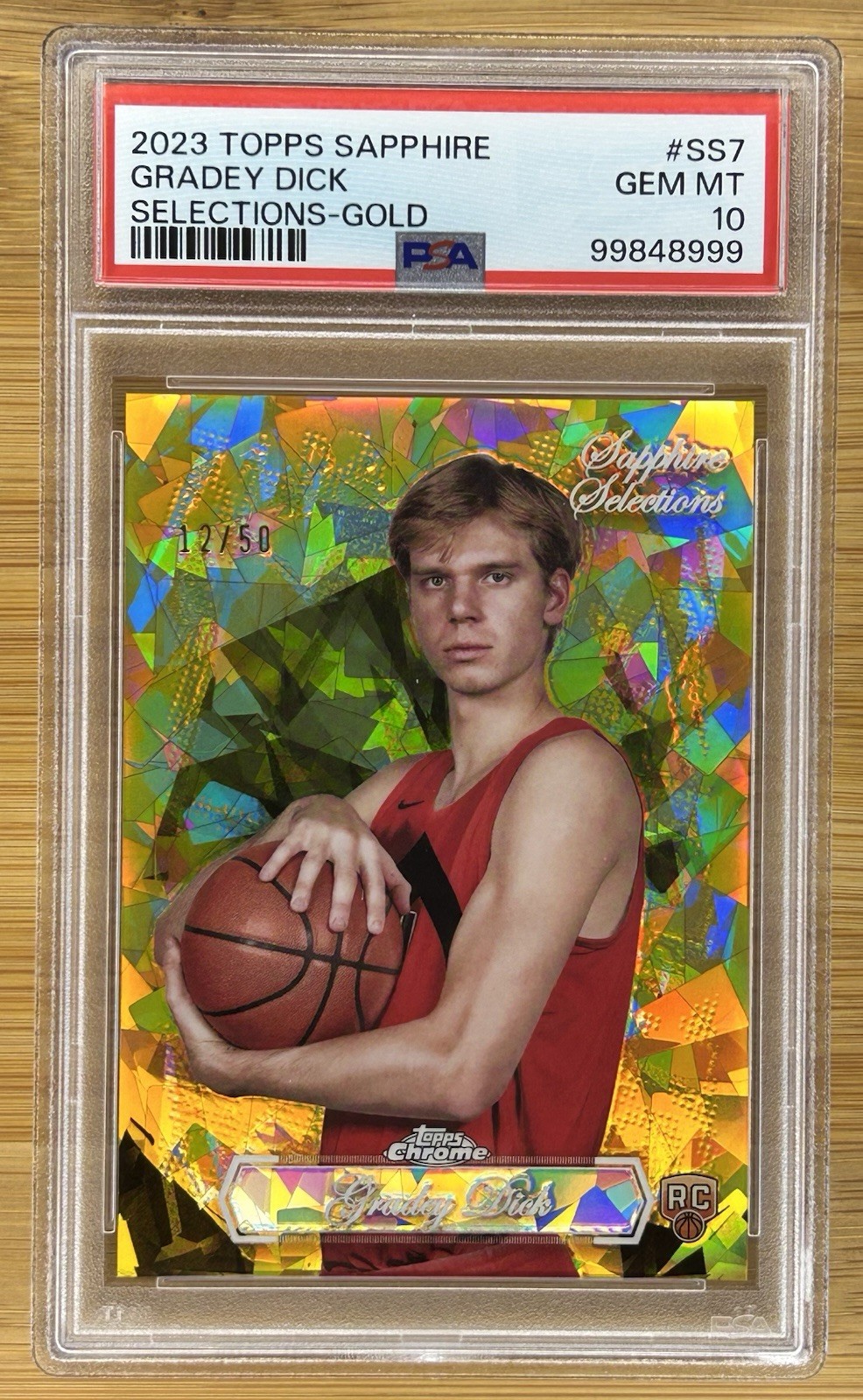 2023-24 TOPPS SAPPHIRE SELECTIONS GOLD /50 #SS7 GRADEY DICK RC - PSA 10 GEM MINT