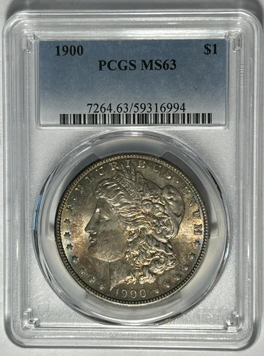 1900 MORGAN DOLLAR PCGS MS 63 / TONER