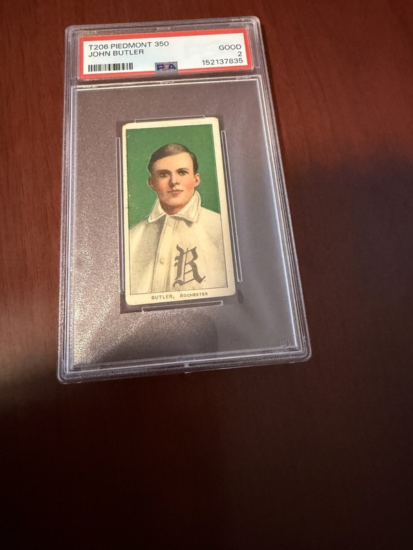 1909-11 T206 Piedmont 350 John Butler Rookie Card. PSA 2