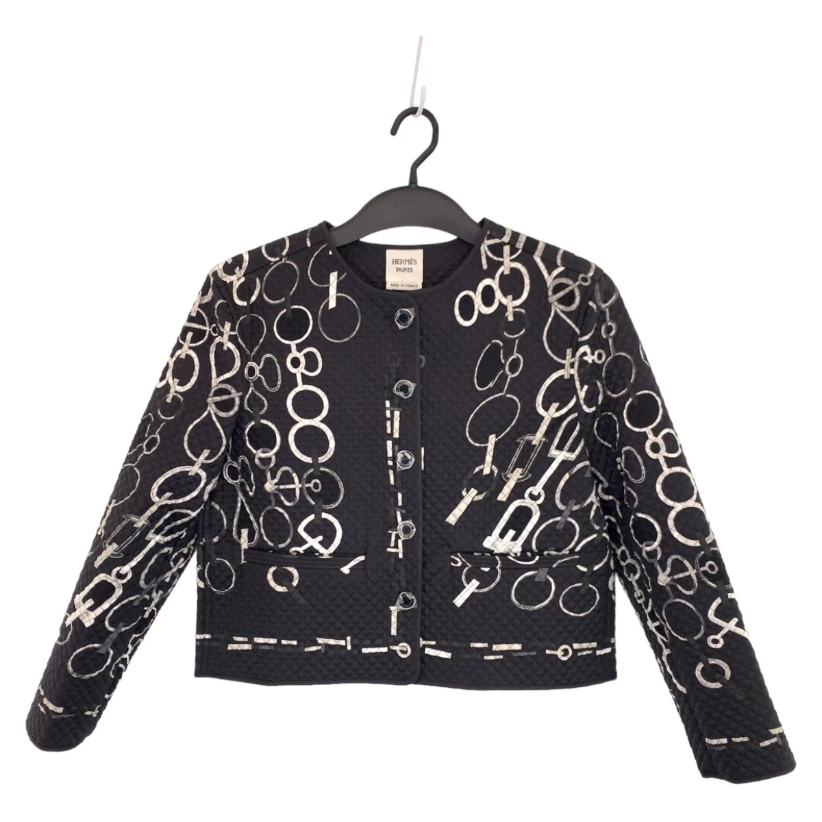 HERMÈS HERMES 23AW Shane Modello Dunkle H3H0202D4B1 Giacca trapuntata senza colletto Nero...