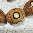 Vintage Carved Wood Inlay Graduated Statement Necklace Handcrafted Boho Tribal — photo 2